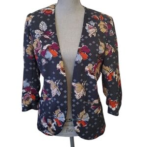 Chelsea 28 Women's Dark Floral Jacket Blazer Size 8